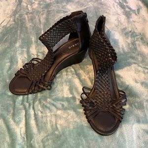 Torrid black braided sandals with wedge heel Size 11